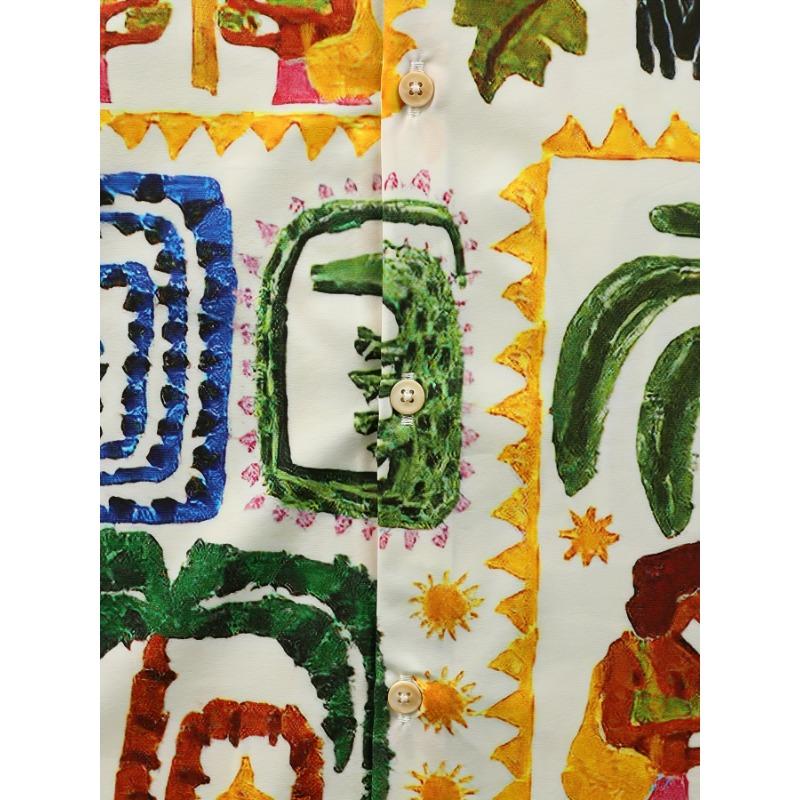 Fashion New Men's Short-Sleeved Shirt Plaid Hawaiian Style Print Daily Casual Beach Holiday Wear With Men's Oversized Shirt Tops