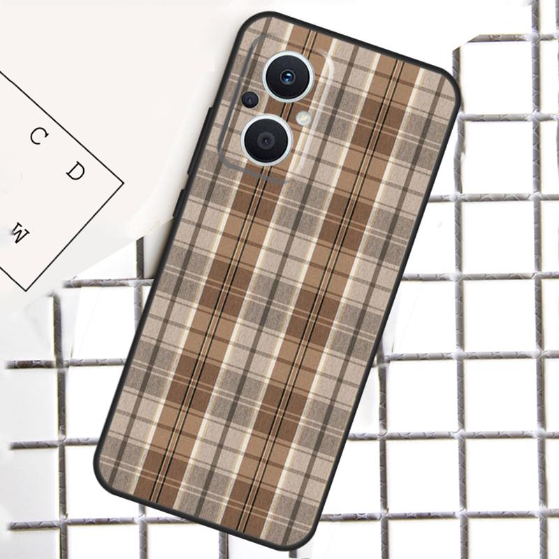 Brown Plaid Phone Case For OPPO Reno 13F 13 12 11 14 F 10 Pro 8T 7 8 Lite OPPO Find X9 X6 X5 X8 Pro Cover
