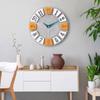 Mermbe Wall Western 3D Easy to Unique Analog Perfect for Moving or Holiday Gifts Clock, Style, Popular, Quiet, Round, Numerals, Read, Gray, Wood,