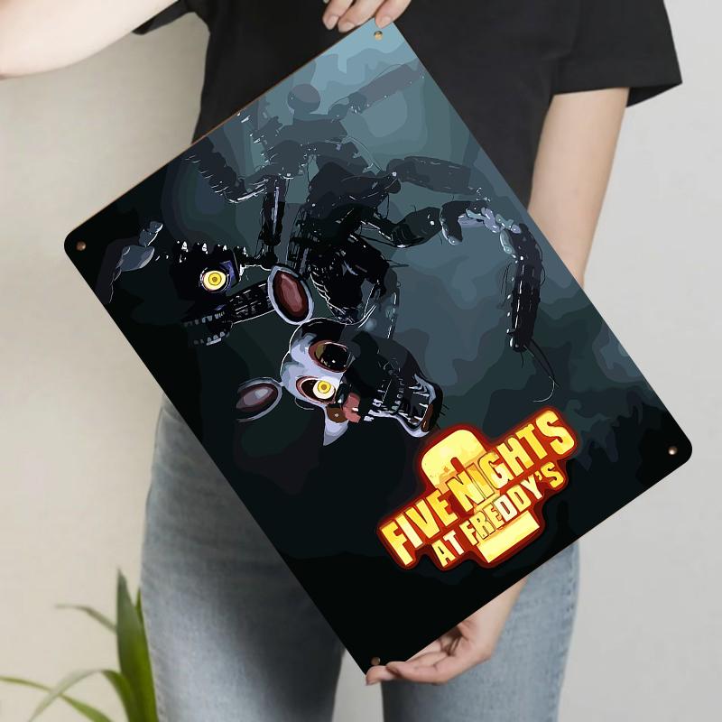 Five Nights at Freddys Metallwandkunst Horror-Spiel-Poster Dekor für Schlafzimmer Wohnzimmer