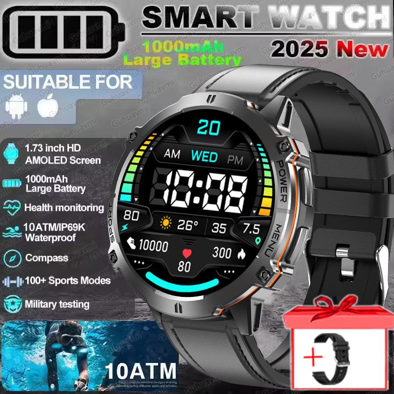 New TANK 3 Men Swim 1000mAh Battery Smart Watch IP69K&10ATM Waterproof GPS Compass Altimeter Call AMOLED Outdoors Sport Watches