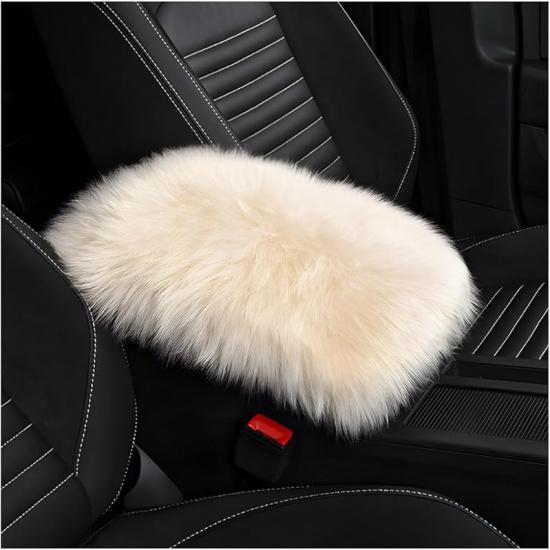 Car Center Console Cover Pad, Fluffy Middle Console Pad Armrest Seat Box Cover, Universal Furry Arm Rest Decoration Protector For Car Truck SUV,