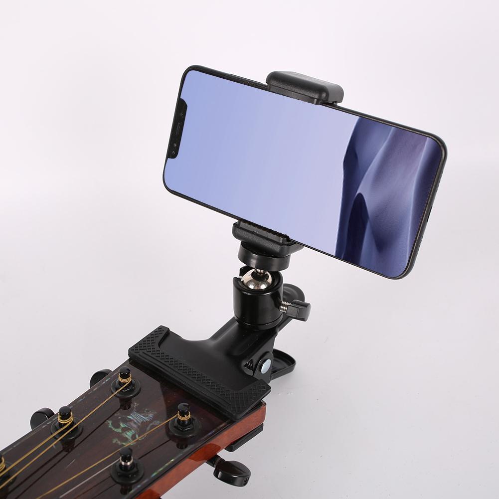 Clemă pentru cap pentru chitară Smartphone Suport pentru telefon mobil Ajutor muzicieni Clip de suport pentru transmisie live pentru chitare acustice electrice