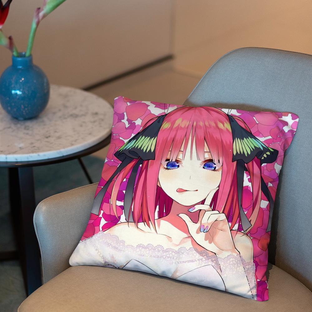 The Quintessential Quintuplets Cushion Cover 2-in-1 Reversible Plush Pillow Cover | Car/Sofa/Bed | Perfect Gift