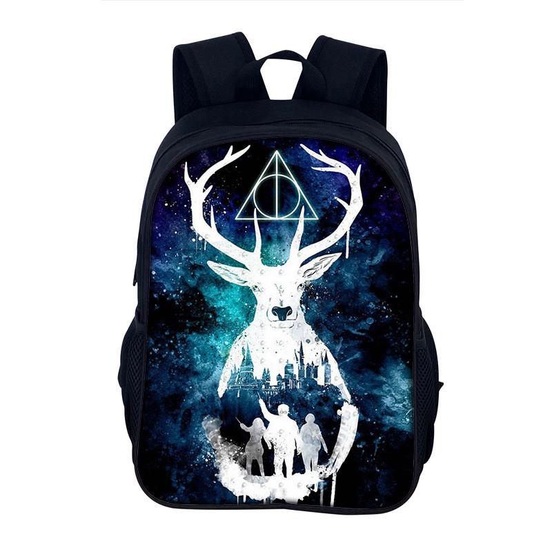 Harry Potter Student Backpack Nylon School Bag With Padded Laptop Compartment For Boys And Girls