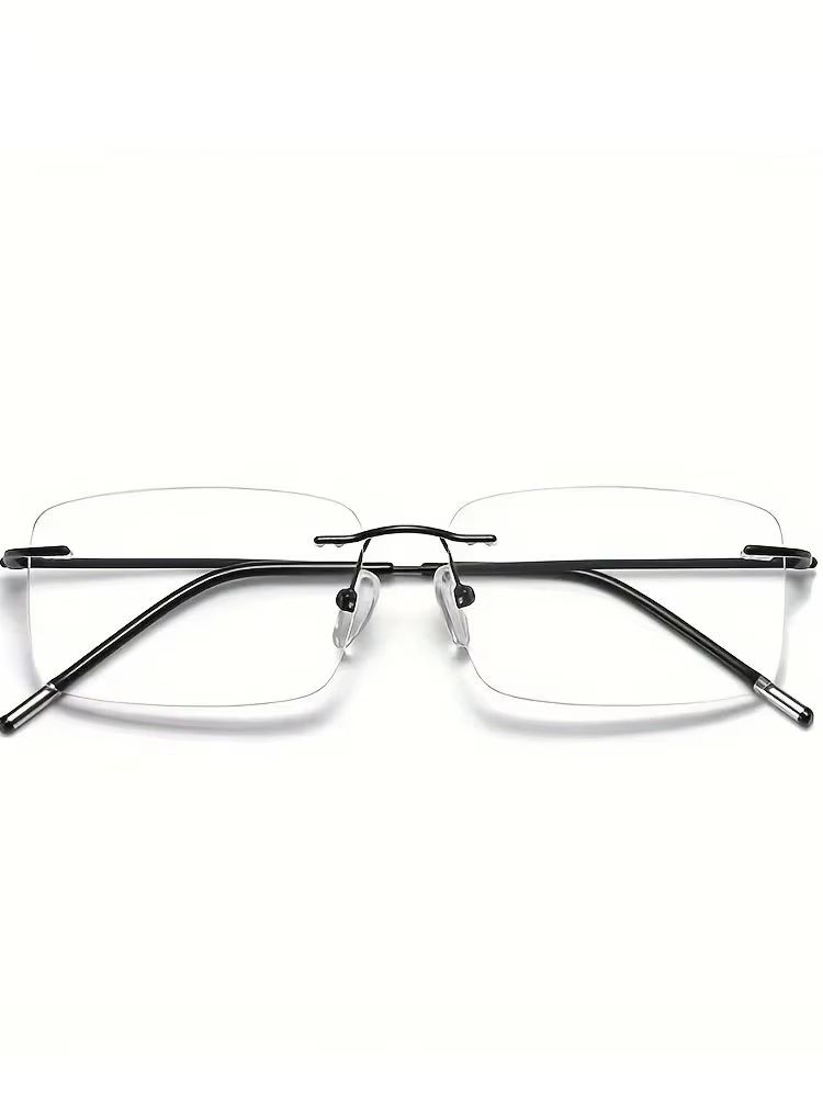 

Ultralight Memory Rimless Progressive Reading Glasses Men Women Blue Light Blocking Presbyopic Eyeglasses Hyperopia Eyewear +100 чёрный