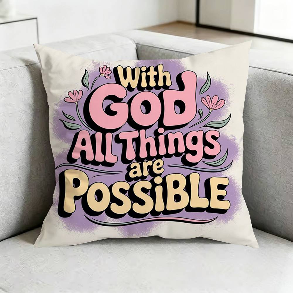 Jesus Bible Verse GGods Plan Square DoubleSided printed Pillow Case Bedroom Bedside Pillow Sofa Cushion Cover Gift