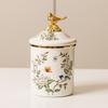 Enamel Tea Jar Exquisite Flower and Bird Palace Style Home Decor Ornaments Elegant Kitchen Home Enamel Candy Snack Storage Can