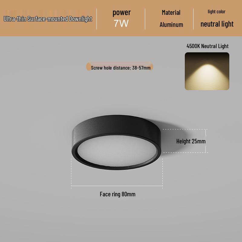 Ultradünne LED Aufbau Deckenleuchte Rund für Gänge, Flure, Eingangsbereiche - Stanzfreie Installation