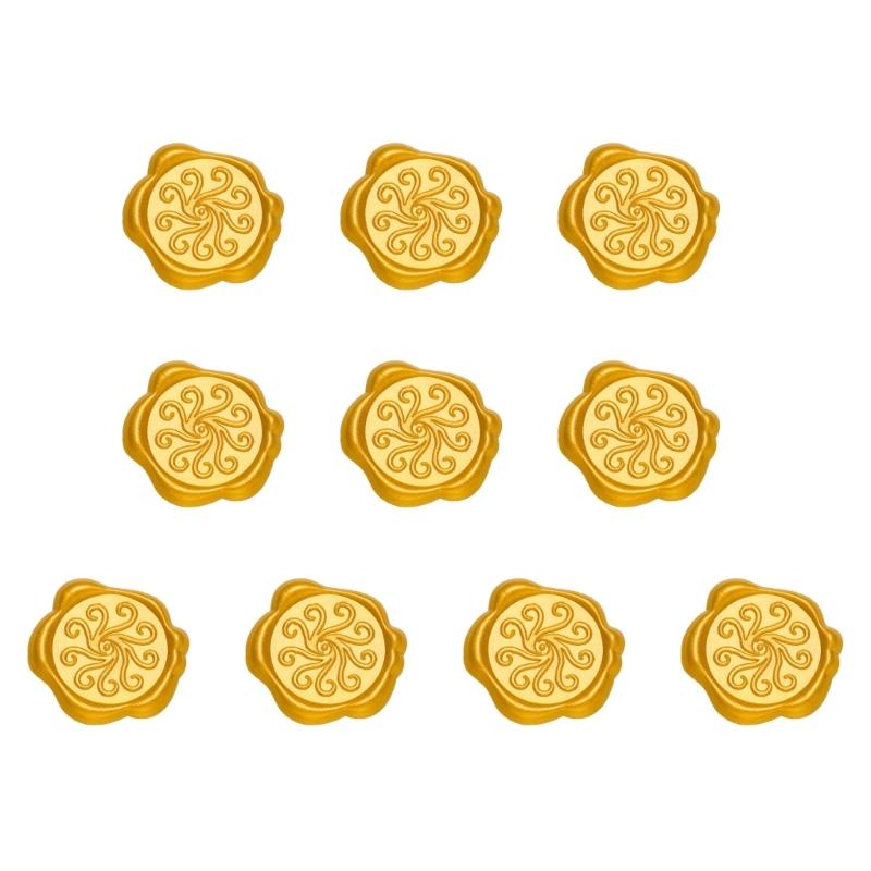 10Pcs Embossed Seal Stickers Adhesive Seal Decals for Wedding Invitations, Envelope, Birthday Valentines Christmas Card