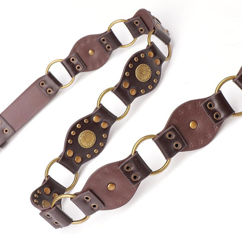 Wide Western Style Belt Women Alloy Buckle Vintage Punk Hip Hop Decorative Skirt Jeans Cargo Pants