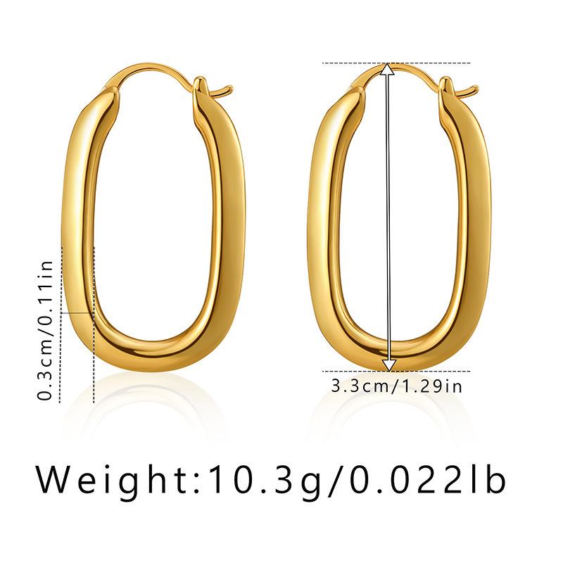 K Gold Plated Copper Geometric Simple Circle Hoop Earrings For Women