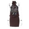 Women's Summer New Sexy Halter Mini Dress Sleeveless Tie Back Backless Ruched Bodycon Slim Fit Night Out Party Club Cocktail Dress