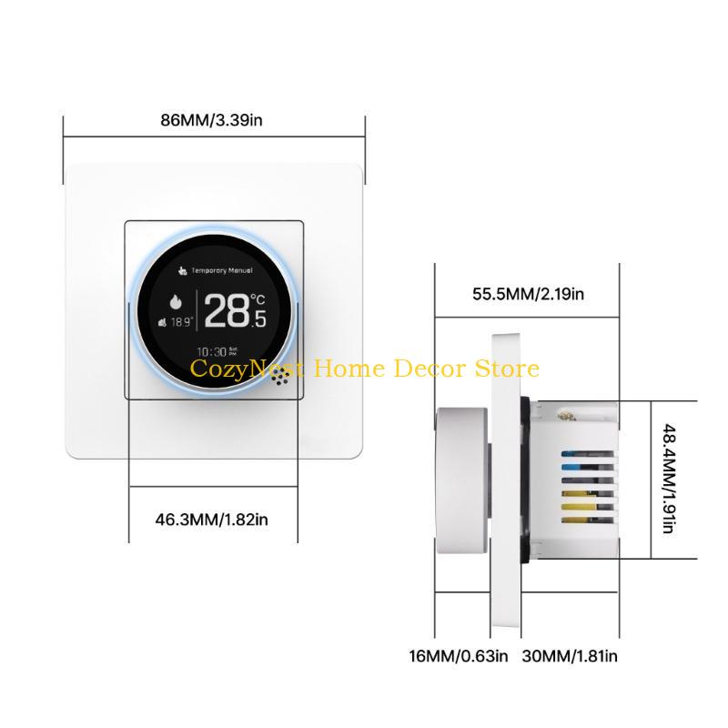 92MF Upgrades Knob Thermostat Intelligent Heating Thermostat Simple for Efficient Underfloor Heating Control In Modern Homes