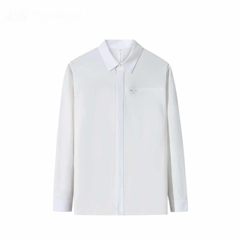

Anta Champion All-Weather Series Solid Color Button-Down Collar Comfortable Breathable Versatile Long Sleeve Shirt Men shirts Paper-White 152510104-3