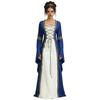 Abito Medievale Rinascimentale con Mantello, Abito Lungo Vittoriano con Lacci per Donna, Ideale per Halloween, Cosplay e Feste a Tema