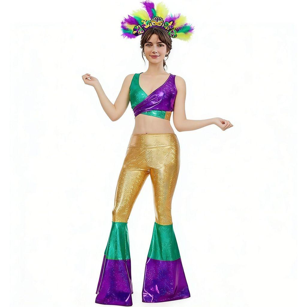 Fantasy Festival Costume Set For Women With Polyester Fabric Perfect For Halloween And Stage Performances