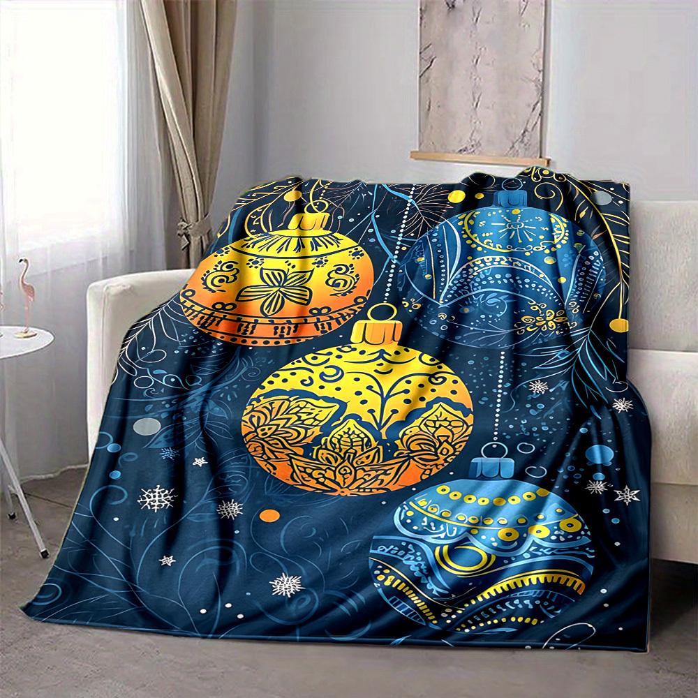 1pc Festive Atmosphere Style Blanket, Lightweight Flannel Throw Blanket for Sofa, Bed, Travel, Camping, Living Room, Office, Couch, Chair, and Bed
