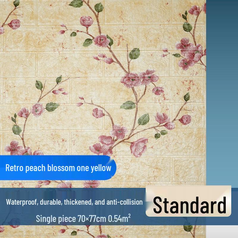 3D Brick Pattern Self-Adhesive Wallpaper: Waterproof, Moisture-Proof Decorative Sticker for Commercial & Antique Restaurant Wainscoting.