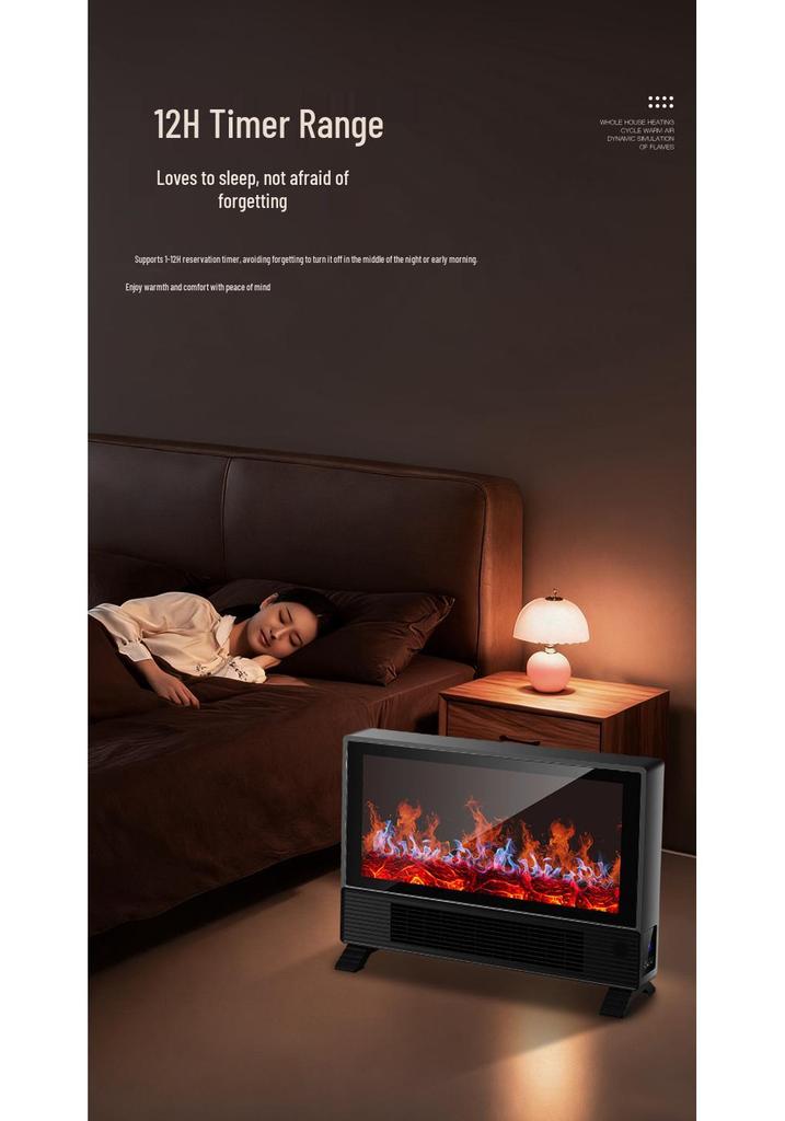 Graphene Electric Heater: AI Voice-Controlled Fast Heating Fireplace for Bedroom