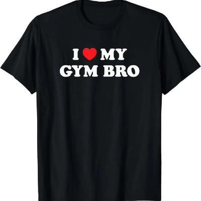 Graphic T Shirts Streetwear Women Men Clothes Ropa Hombre I Love Heart My Gym Bro Funny Fitness Workout T-Shirt Harajuku