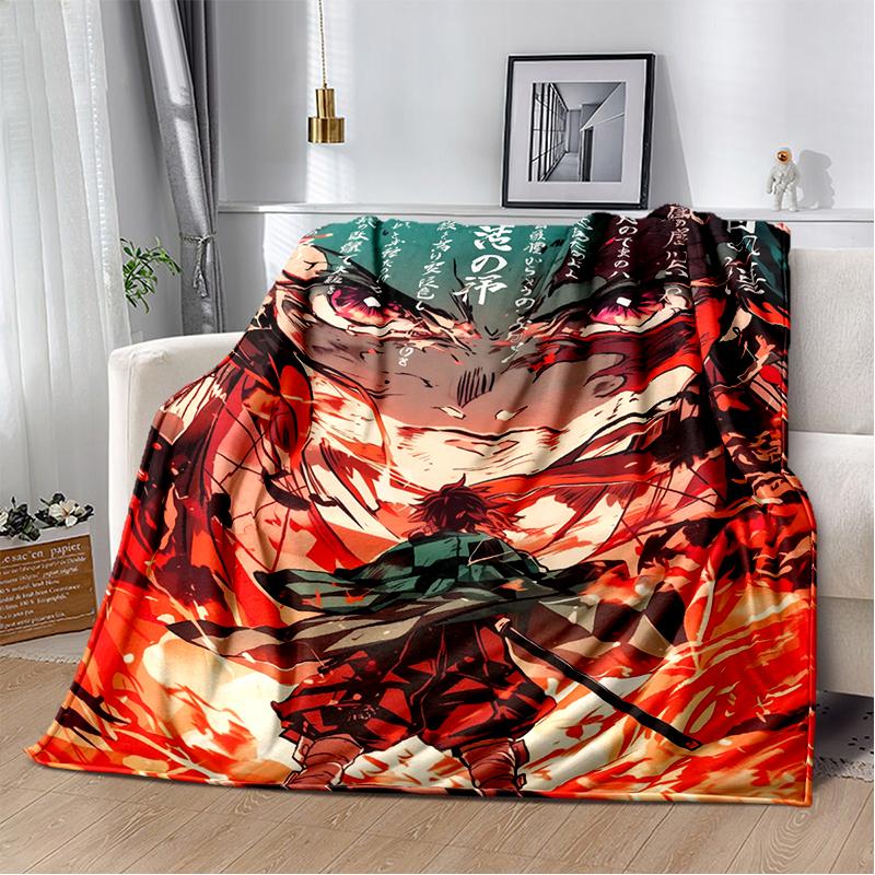 30 Style Demon S-Slayer Cartoon  Kamado Nezuko Anime Blanket,Soft Throw Blanket for Home Bedroom Bed Sofa Travel Office Kids