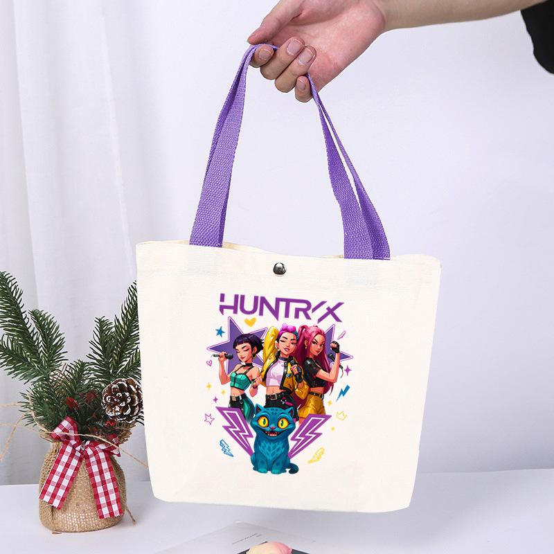 Anime Cartoon Print Student Commuting Trend Handbag Casual Lightweight Canvas Shoulder Bag