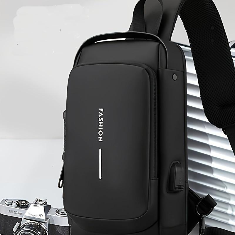 [Nylon Crossbody Bag] Stylish Nylon Men's Crossbody Chest Bag with Password Lock,Casual,Zip Closure,Perfect for Outings