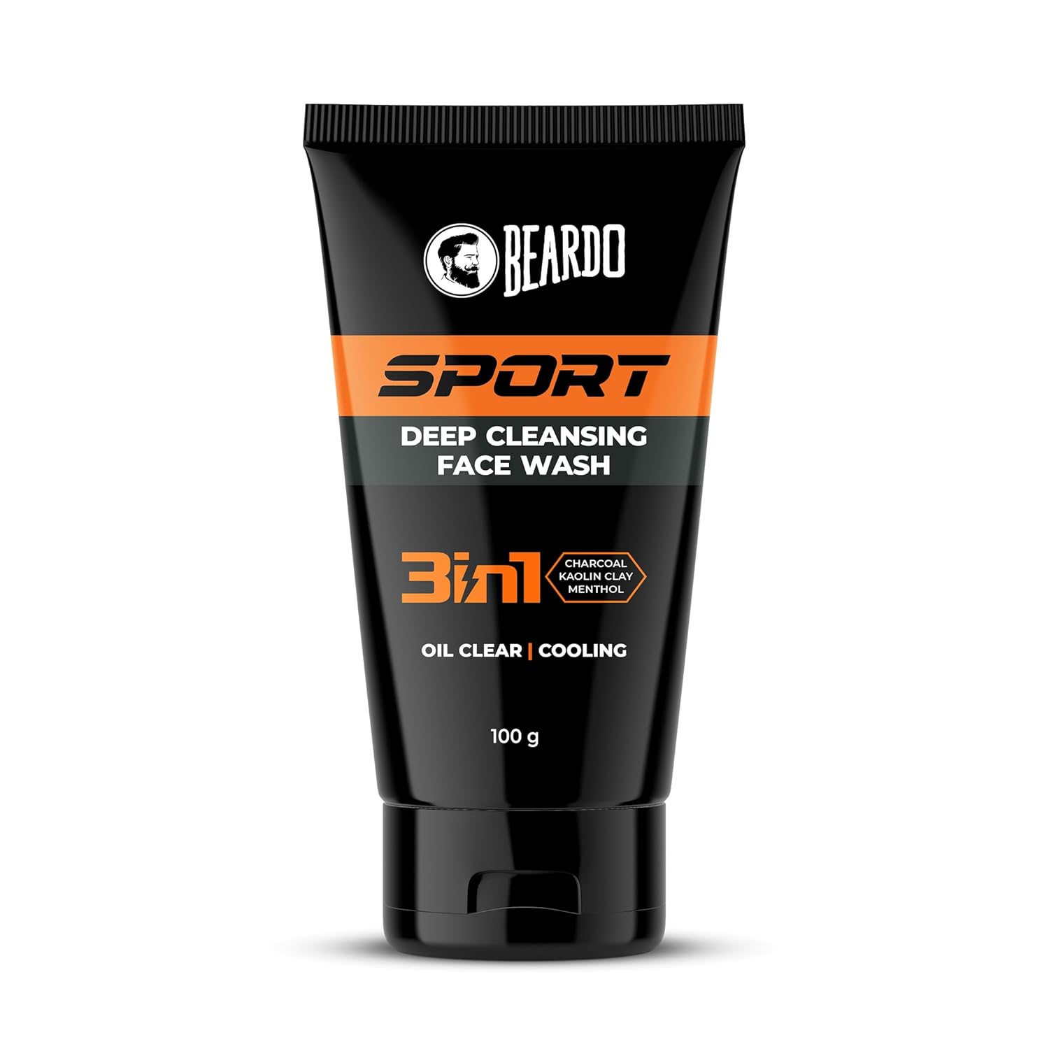Beardo Sports Face Wash for Men 100g Pack | Oil Control, Menthol Cooling Cleanser for Oily Skin
