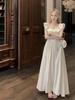 [The original method has an inner lining] Lotus leaf edge dress, new summer temperament, waist and thin A-shaped long skirt