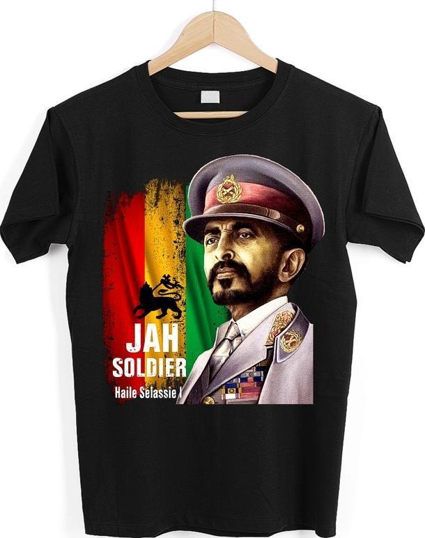 ФУТБОЛКА РАСТА. ФУТБОЛКА С ХАЙЛЕ СЕЛАССИЕ. ФУТБОЛКА JAH SOLDIER, ФУТБОЛКА RASTA, TOSH, Унисекс Футболка XXL