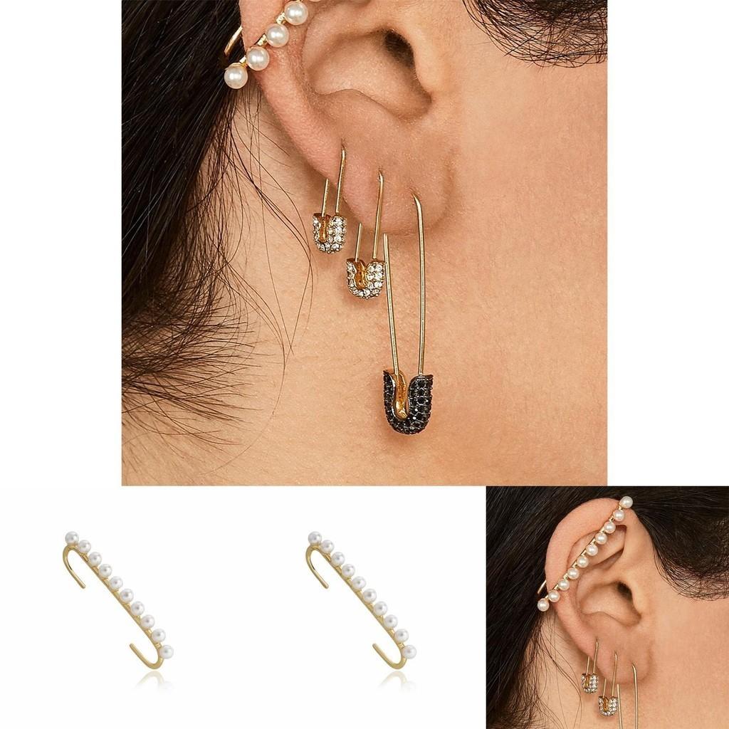 Trendy Alloy Pearl Clip Earrings Modern And Simple Earrings Women For