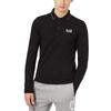 EMPORIO ARMANI EA7 Polo Shirts Men's Black Polo Collar Moderate Straight Fit 8NPF07-J04Z-1200