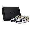 Pantofi de baschet vintage Air Jordan 1 pentru bărbați, model low-top, Negru/Alb/Maro 553558-153(Team80-S-BOX)