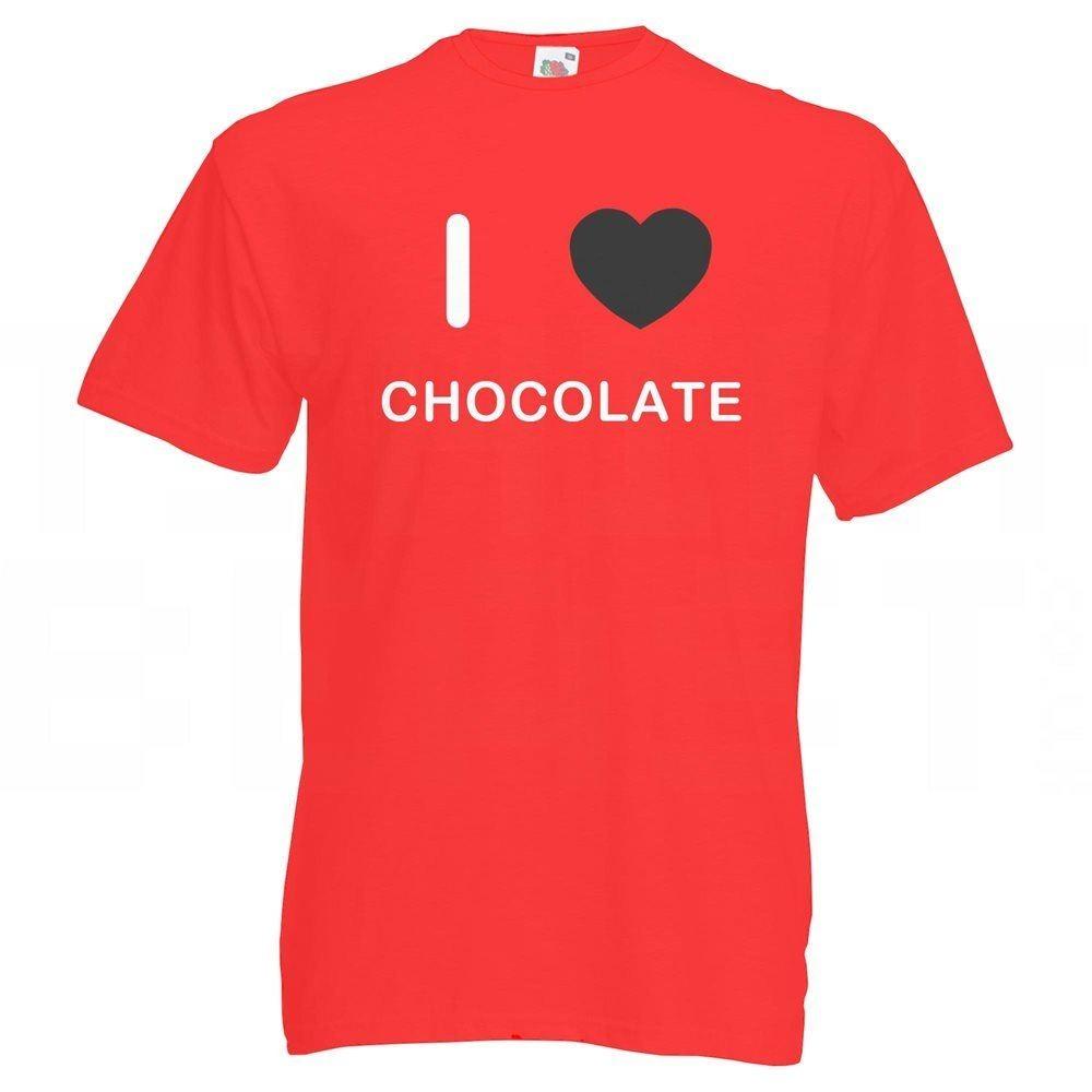 I Love Choclate Tshirt Adult Crew Neck Short Sleeved M