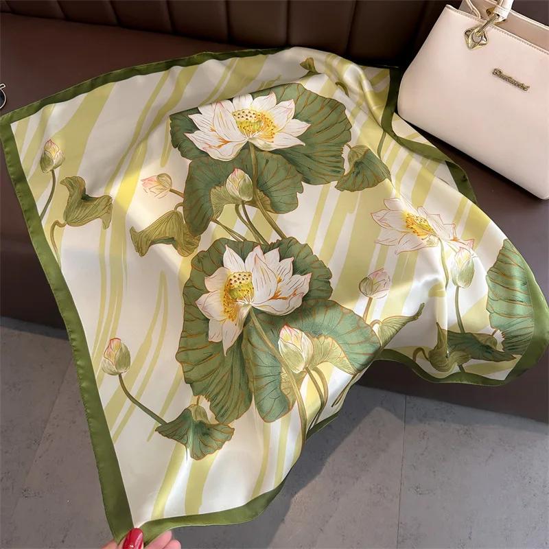 Fashion Handkerchief Women Neck Scarves Silk Satin Headband Small Hijab Scarfs Cartoon Print Kerchief Cute Hair Scarf For Ladies