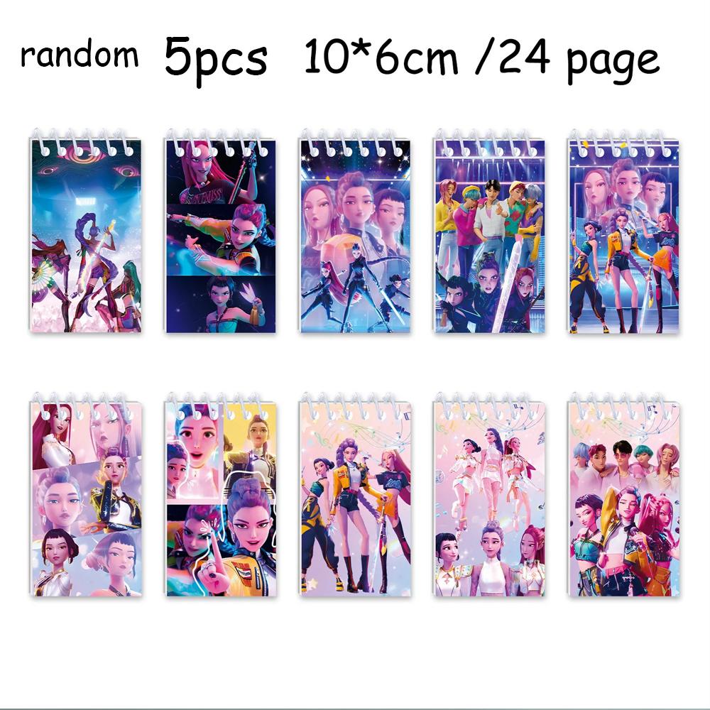 10 Stück Kpop Demon Hunter Mini Notizbuch Set 24 Seiten liniertes Notizpad für Büro Journal Tagebuch Studentenunterricht Schreibwaren Cosplay Requisite