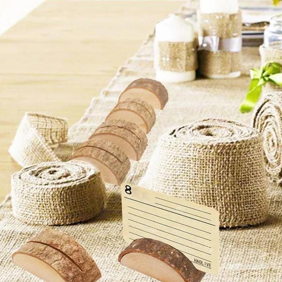 10 Pcs Wooden Crafts Photo Clip Natural Name Tag Place-Holder Table Number Vintage Seat Card Wedding Party DIY Accessories