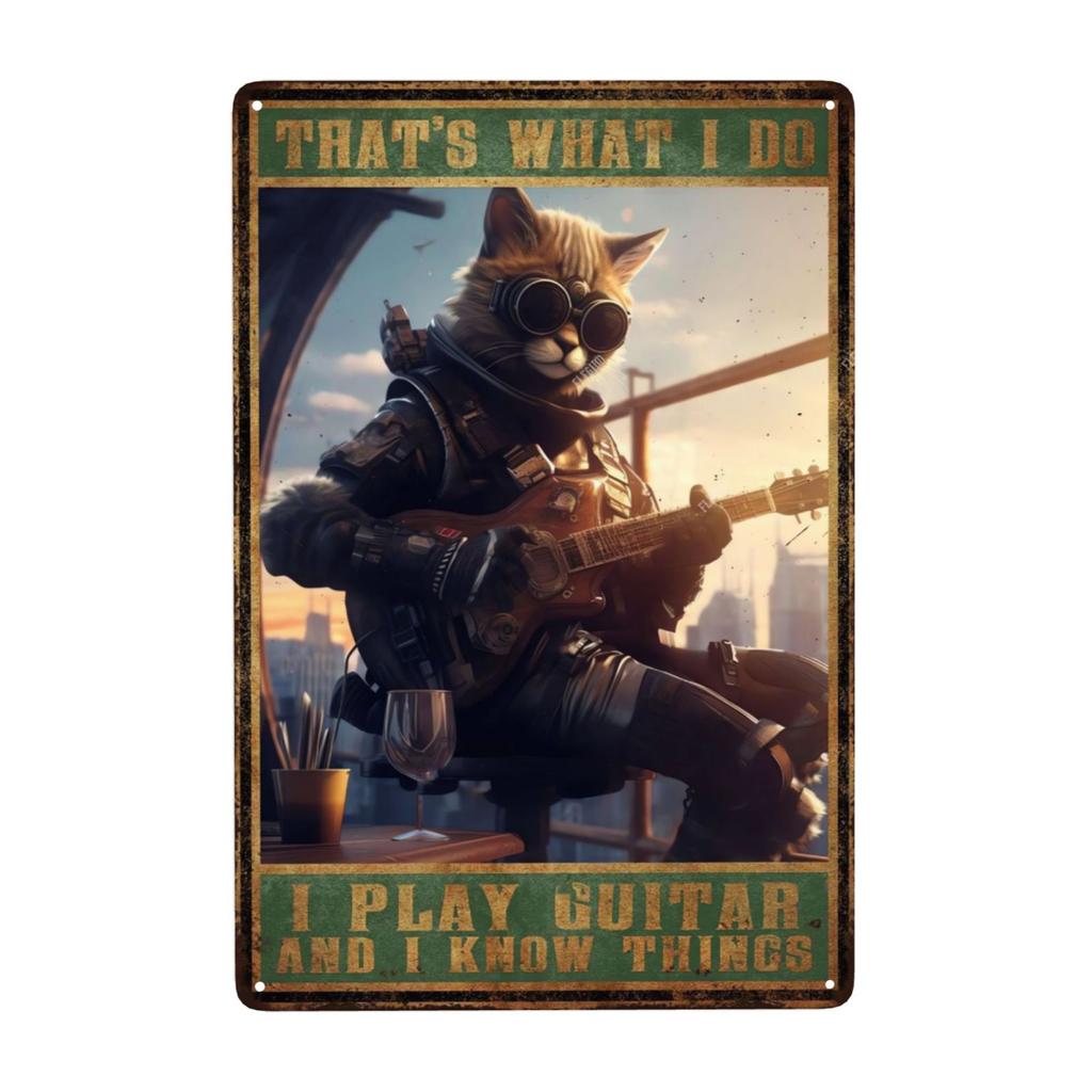 1pc, Retro Cats Metal Sign Once Upon A Time There Was A Girl Who Really Loved Cats Vintage Sign for Home Retro Coffee 8x12 In