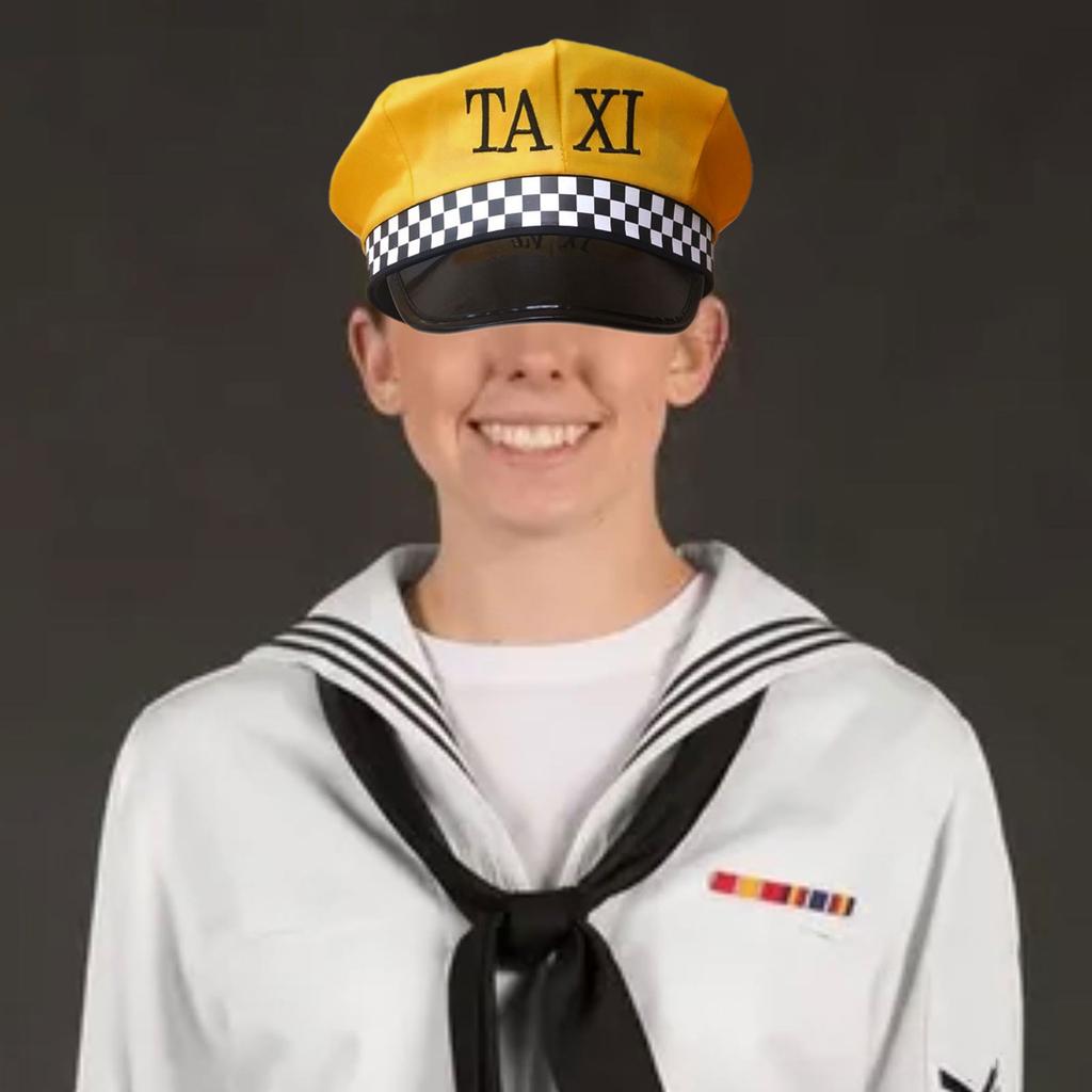 Cosplay Cab Driver Hat for Female Taxi Driver Cap Bachelorette Party Costume Large Brim Uniform Cap Role Play Headwear