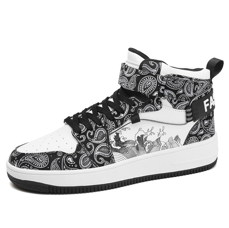 

Mens Board Shoes 2026 New High Cut Thick Sole Height Increasing Street Trend Casual Shoes Flat Comfortable Sneakers for Men 36