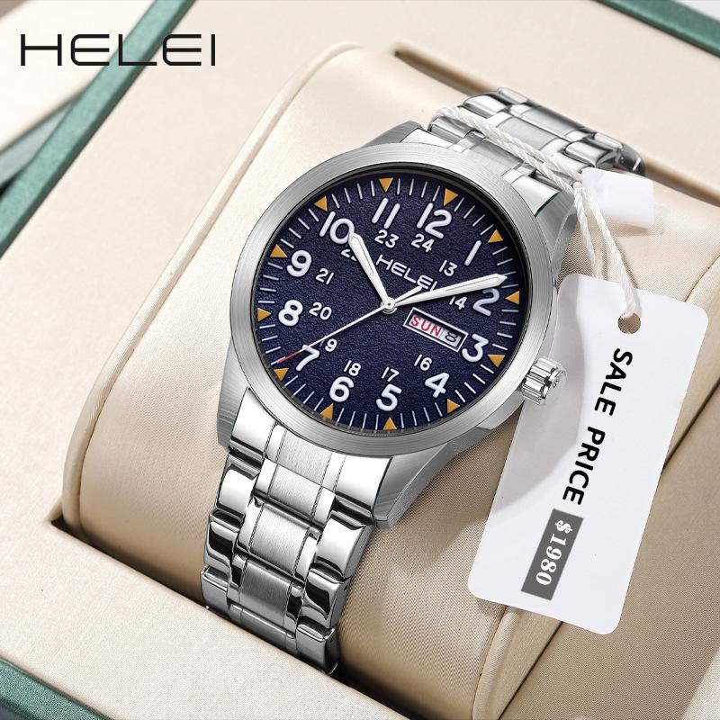 Mens Watch Classic Tactical Analog Quartz Watches Luminous Markers Day & Date Waterproof Casual Dress Watch