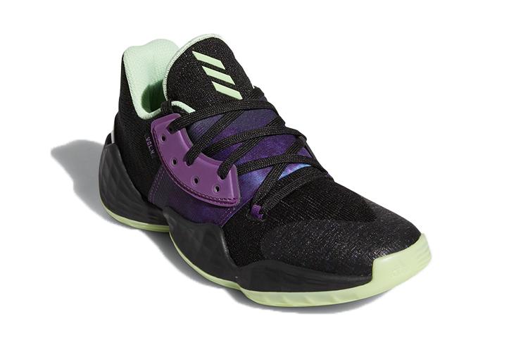 adidas Harden Vol. 4 J Atmungsaktive Niedrige Kinder-Basketballschuhe Schwarz Lila Jugendliche FV3038