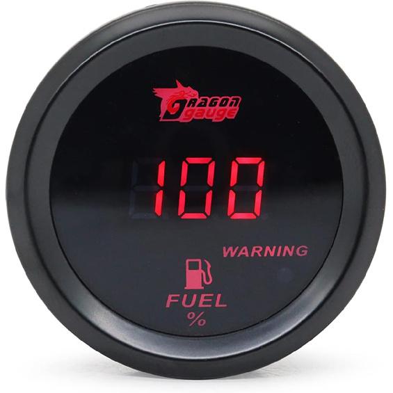 Car Instrument, Universal 2inch 52MM 52MM Digital Display Car Fuel Level Gauge 240-33 Ohms Blue Led/Red Led 12V красный