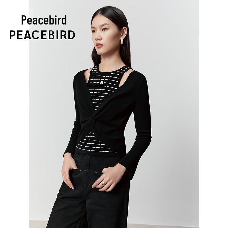 Peacebird Women's Faux Two-Piece Knit Sweater