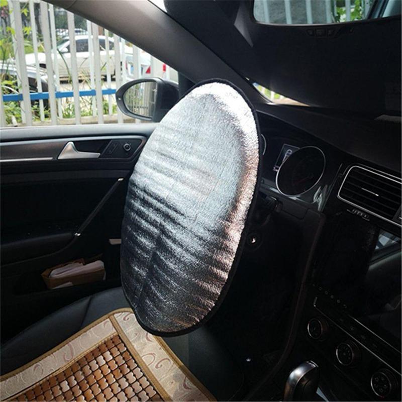 Car Steering Wheel Sun Shade Double Thick Sun Protection Foldable Anti-uv Sunscreen Car Supplies Car Steering Wheel Cover Silver
