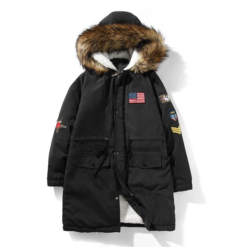 Premium Quality Men's Winter Fur Hooded Long Flight Jacket Fleece Coat For Ultimate Warmth