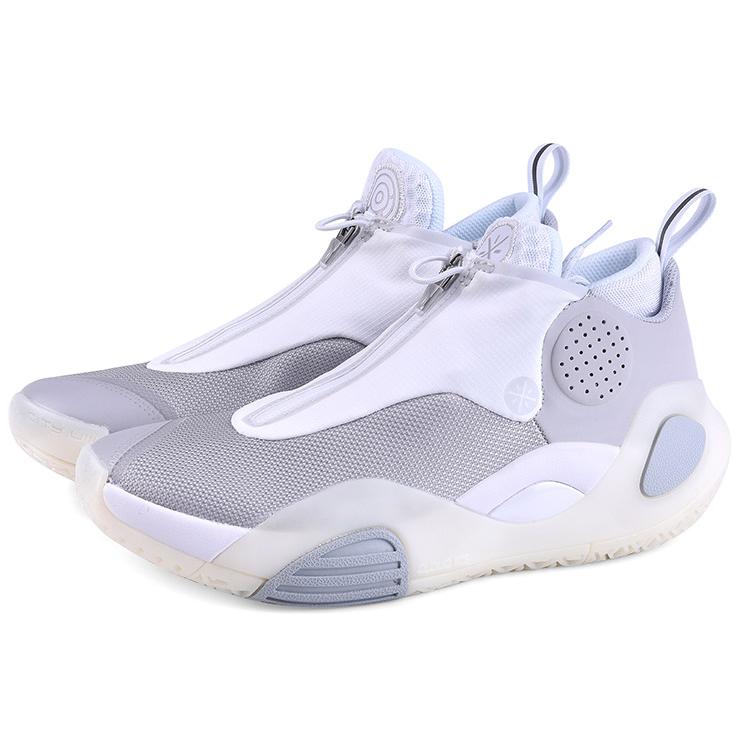 Li Ning All City 8 V2 All City 8 Cushioning Breathable Abrasion Resistant Low top Basketball Shoes Men's Gray White ABAQ023-1