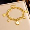 Statement Stainless Steel Jewelry Seashell Heart Flowers Chain Bracelet for Women