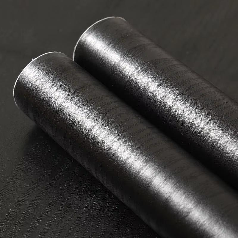Self adhesive wallpaper 40cm household black wood grain simple waterproof home decoration oil resistant kitchen cabinet desktop